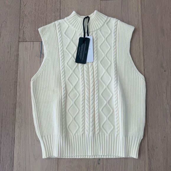 $110 Varley Joilette Roll Neck Vest in Egret size medium - Picture 4 of 8